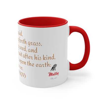 Bible Speaks Gen 1:11 Accent Mug, 11oz