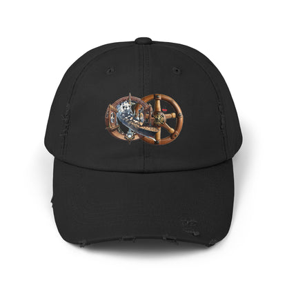 Nautical Unisex Distressed Cap