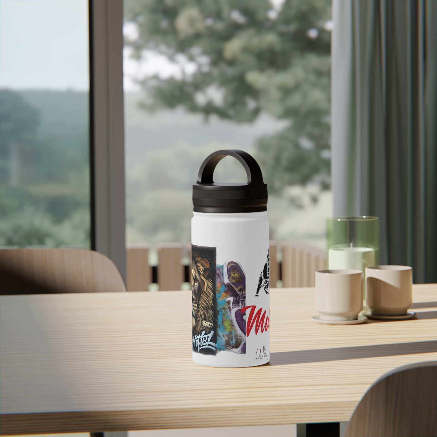 Matiby Matiffi Stainless Steel Water Bottle, Handle Lid