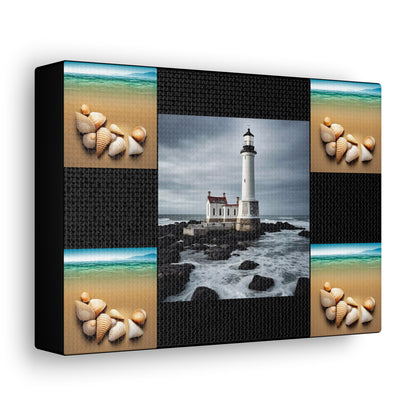 Lighthouse Black Canvas Gallery Wraps