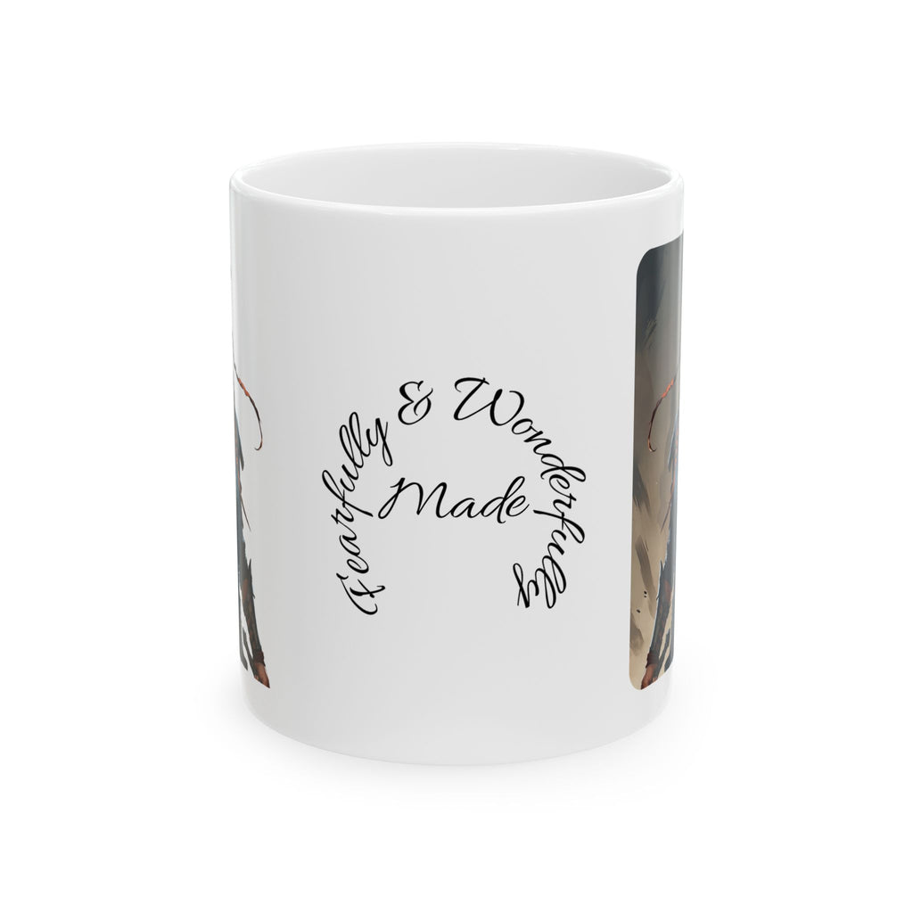 Gentle Woman of Valor #22 White Ceramic Mug - Fearfully & Wonderfully Made Tribute Cup (11oz/15oz)
