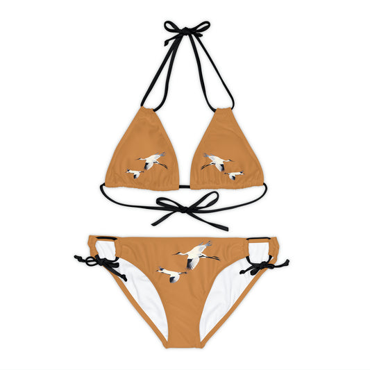 Light Brown Strappy Bikini Set (AOP)