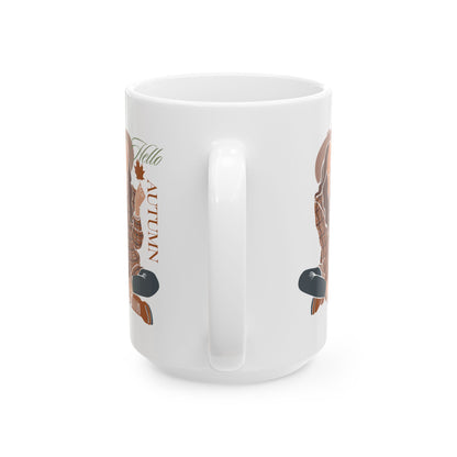 Journeys Hello Autumn Seasons of Change Ceramic Mugs, Gifts for Fall Lovers, Mugs for Autumn Lovers, Lovers of All Seasons, Cute Seasonal Mugs, Mug for All Occasions, Thanksgiving Mug