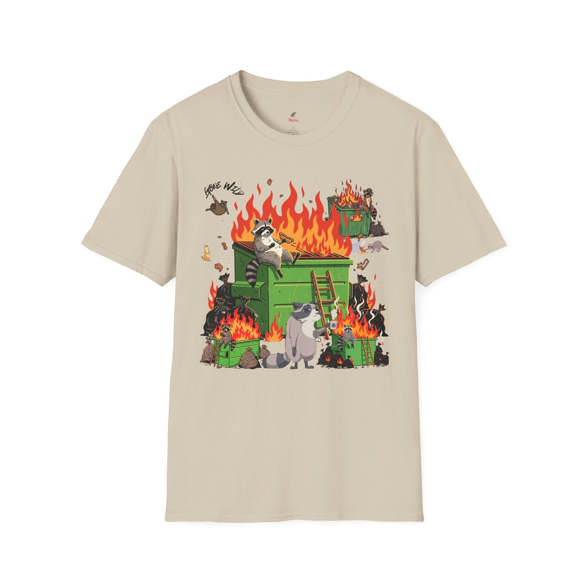 Raccoon Fun #2 Unisex T-Shirt - Dumpster Fire Graphic Tee, Animal Lover Gift, Nature Wildlife Shirt, Funny Graphic Print Apparel, Outdoor