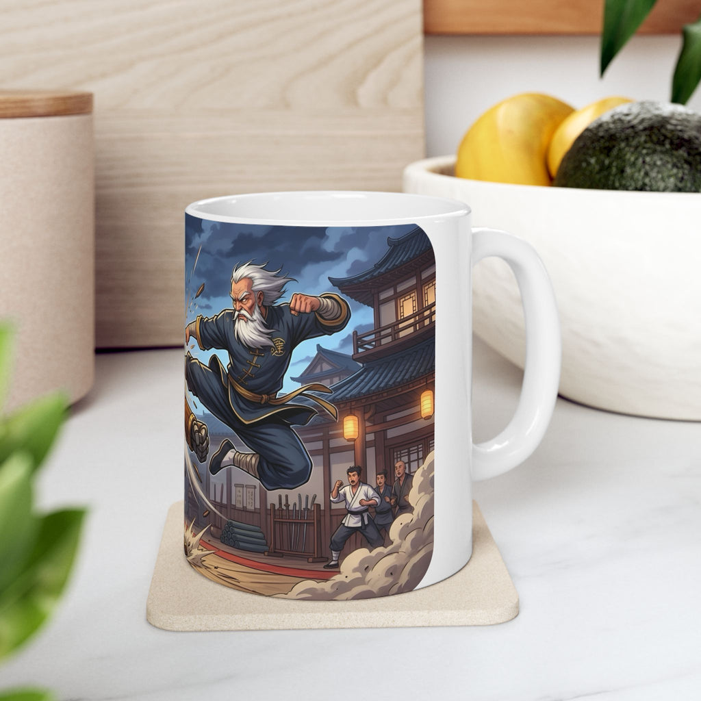Daylight Saving Time Fight White Ceramic Mug – Brawling For Sleep Cup (11oz, 15oz)