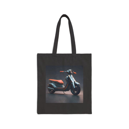 Moped Cotton Canvas Tote Bag