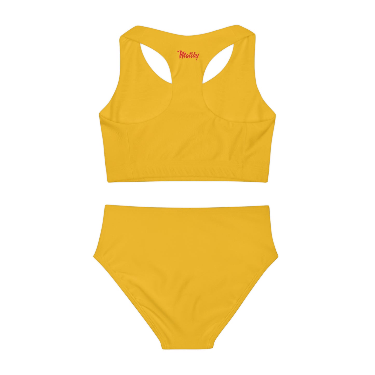 Girl's "Sunny Day" Yellow Two Piece Swimsuit (AOP)