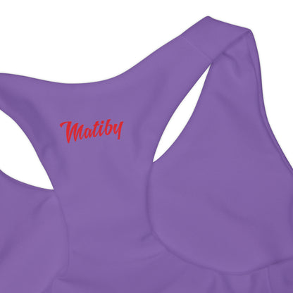 Girl's "Sunny Day" Light Purple Two Piece Swimsuit (AOP)