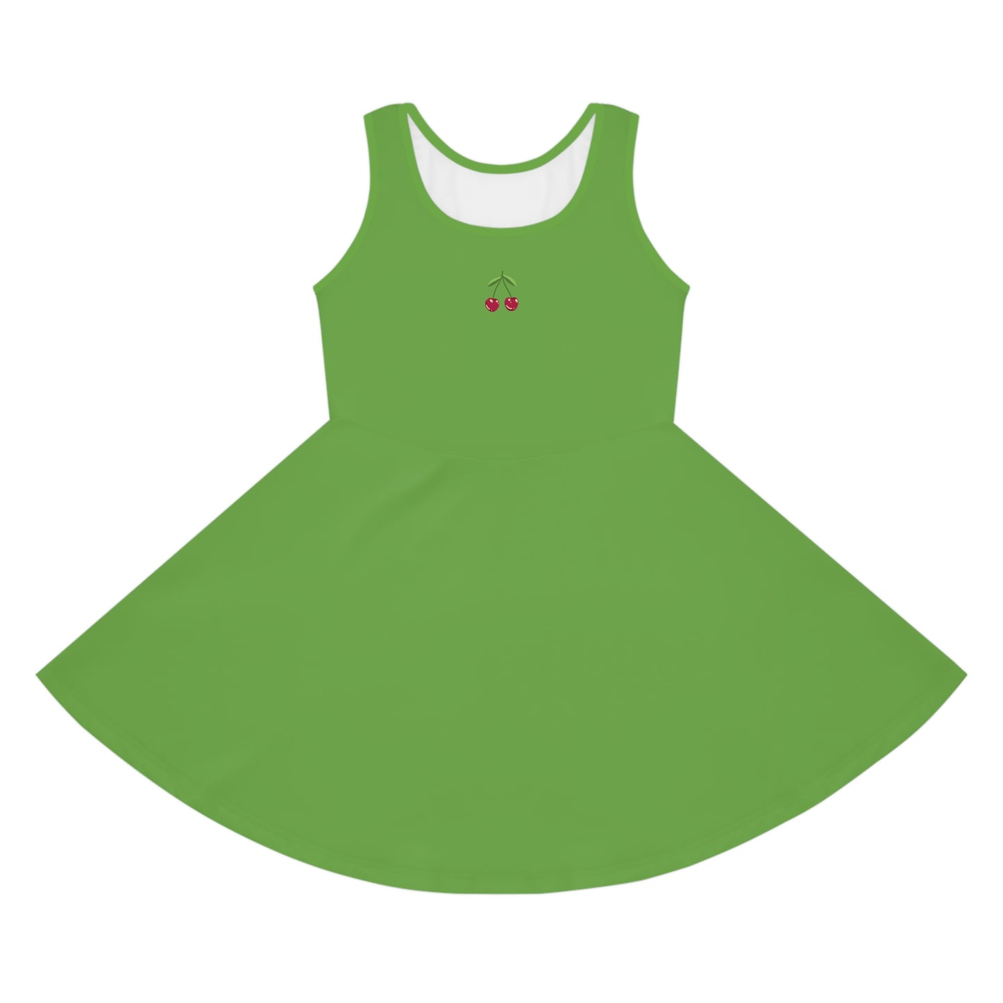 Girls' Green Sleeveless Sundress (AOP)