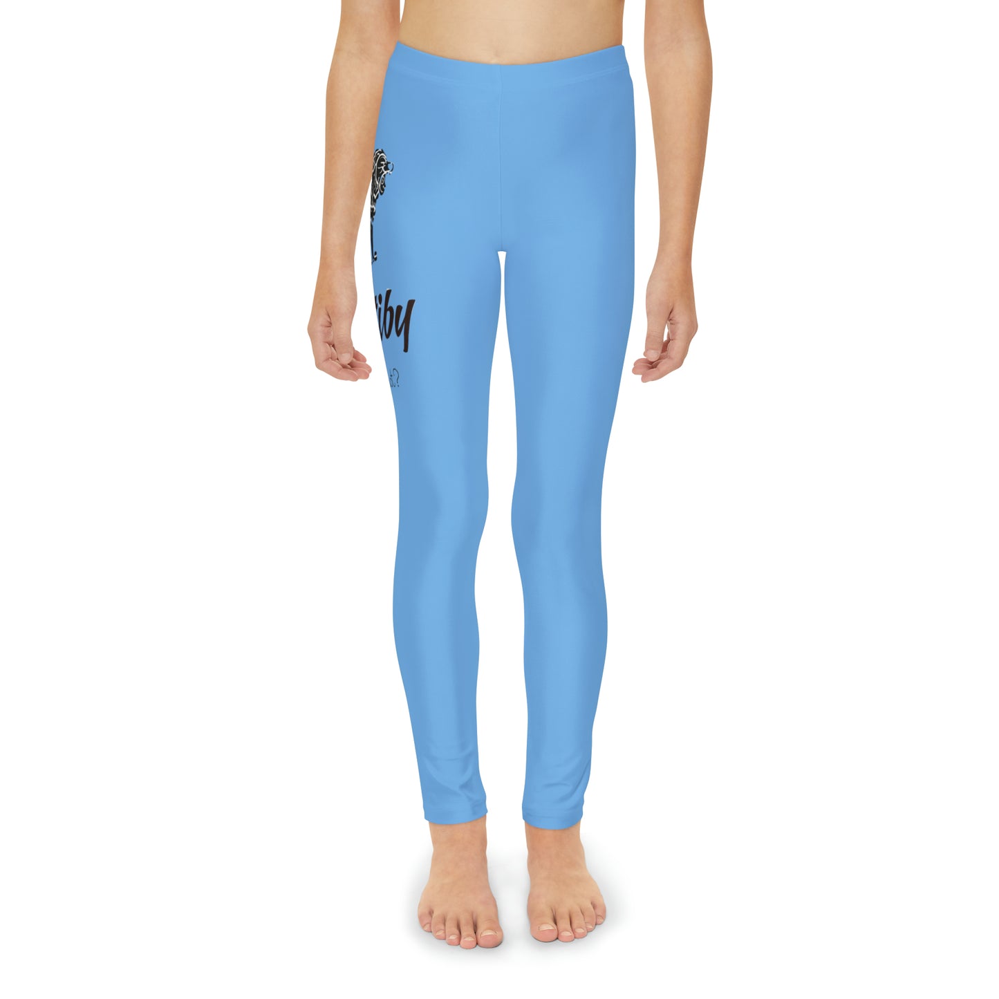 Youth Light Blue Full-Length Leggings (AOP)