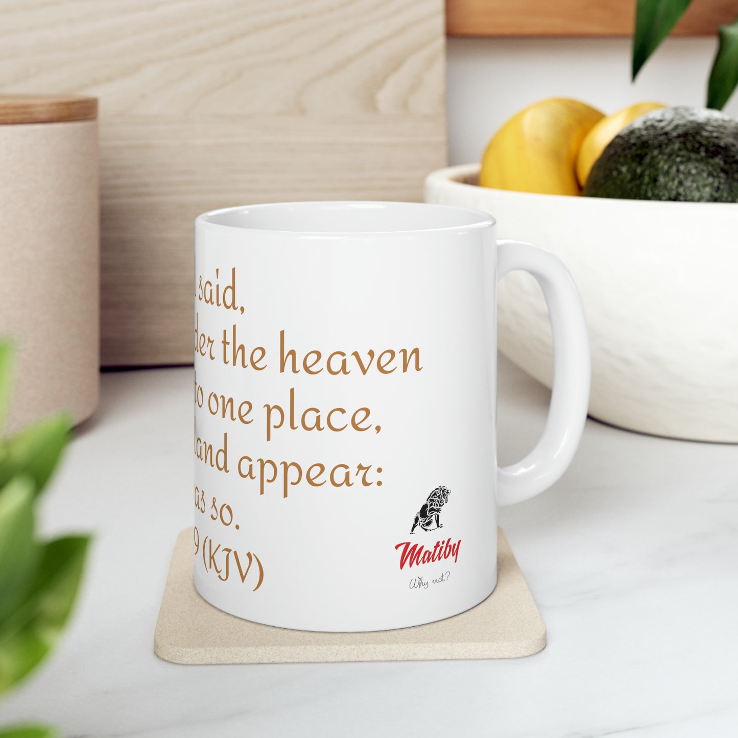 Bible Speaks Gen 1:9 Ceramic Mug, 11oz