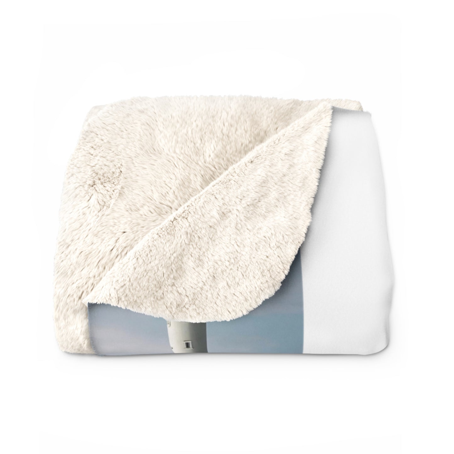 Matiby Lighthouse White Sherpa Fleece Blanket