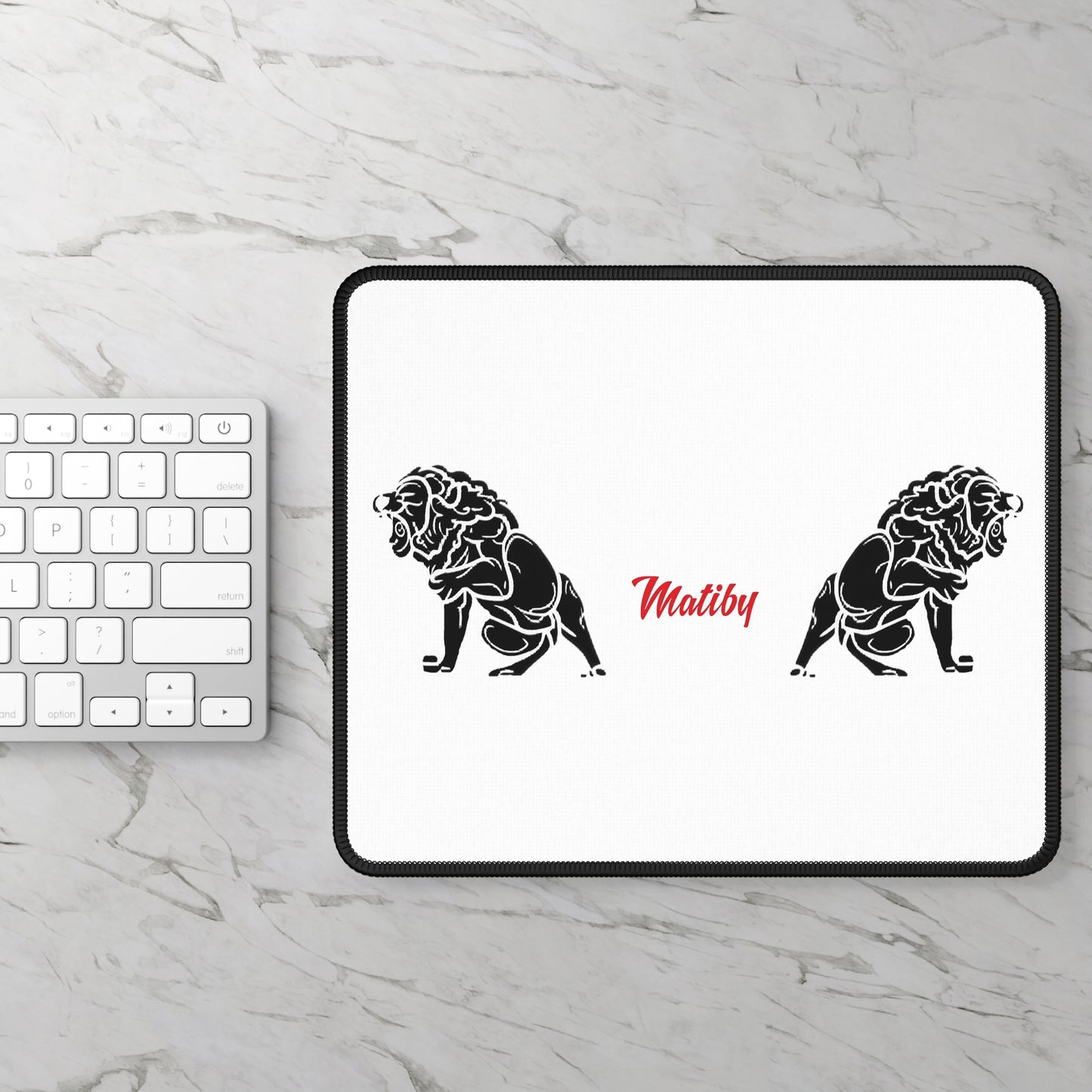 Matiby White Gaming Mouse Pad