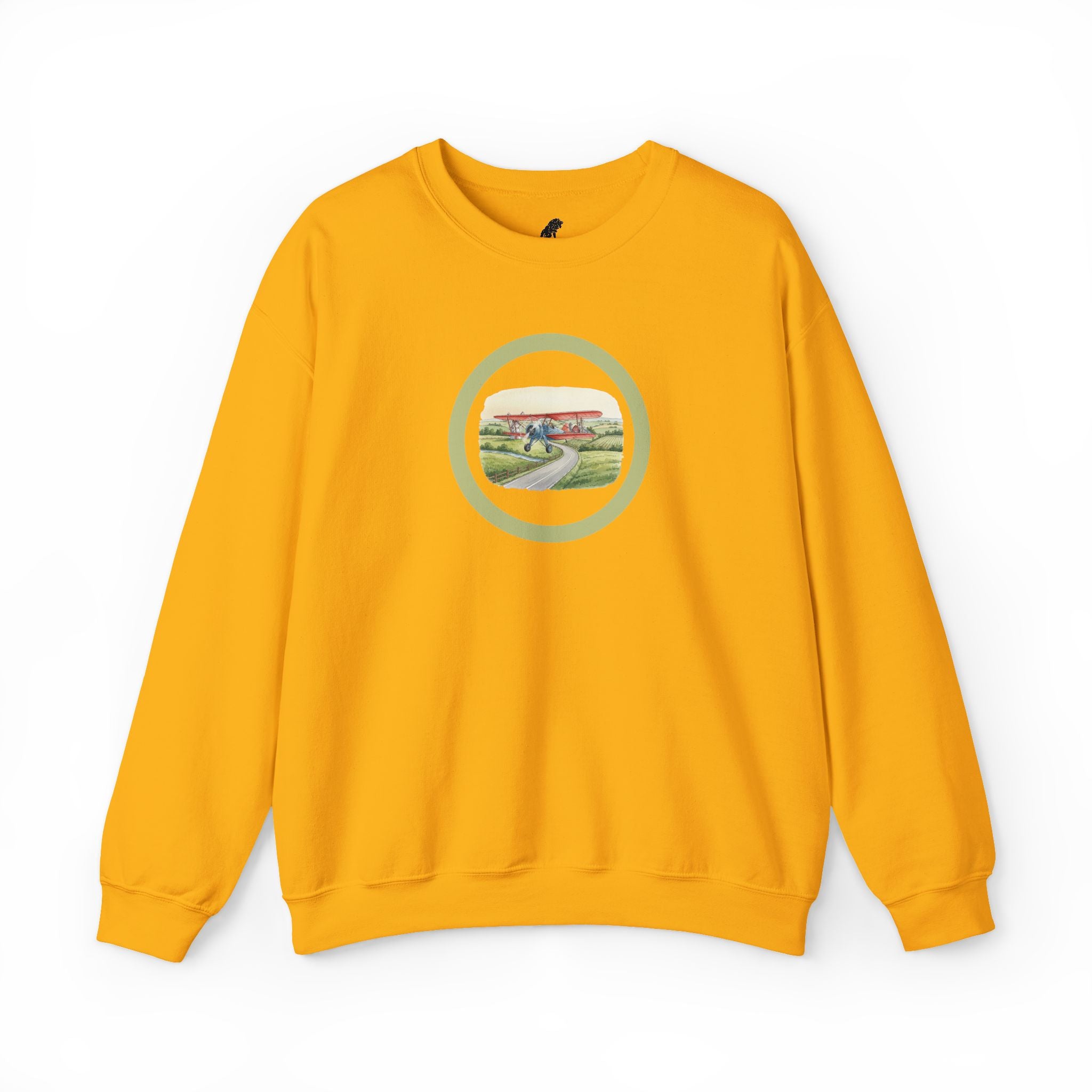 Scenic Countryside Crewneck Sweatshirt, Vintage Antique Aircraft Sweater