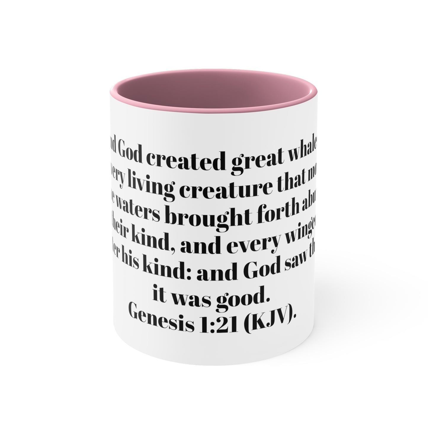 Bible Speaks Gen 1:21 Accent Mug, 11oz