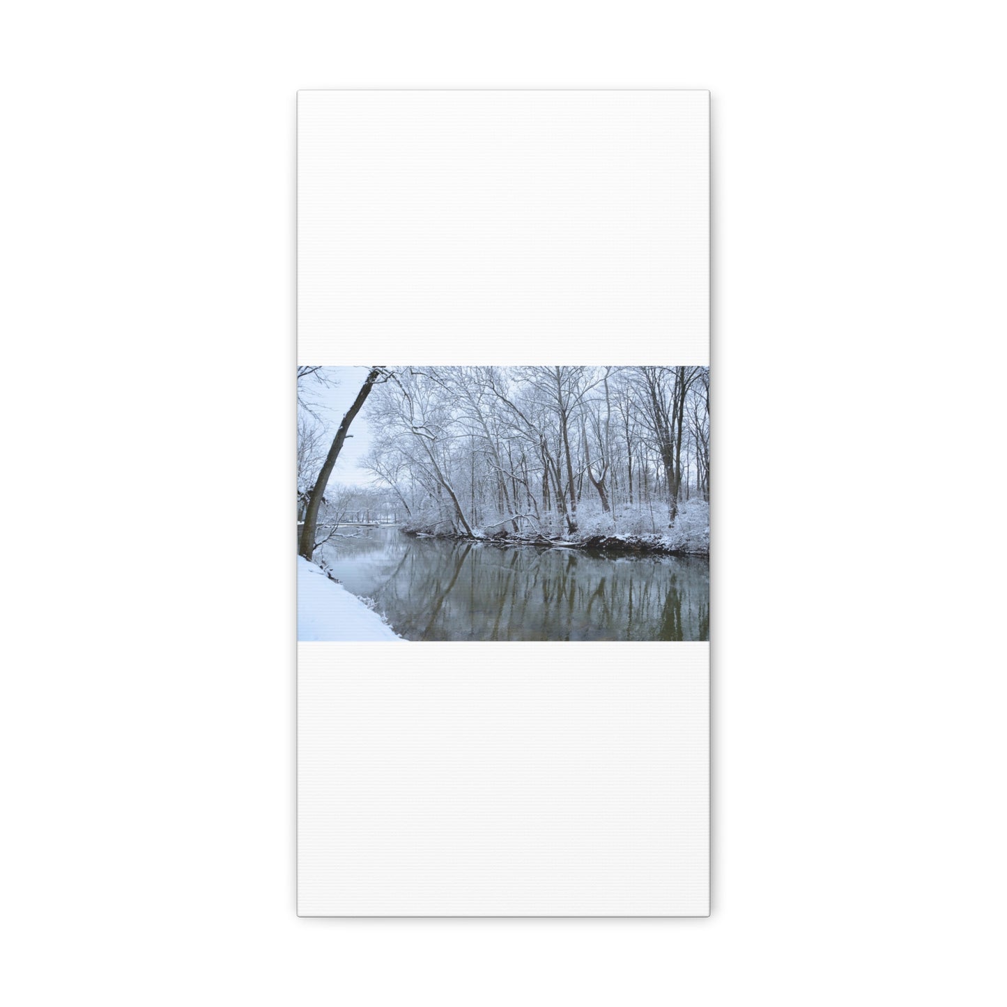 Winter River White Canvas Gallery Wraps