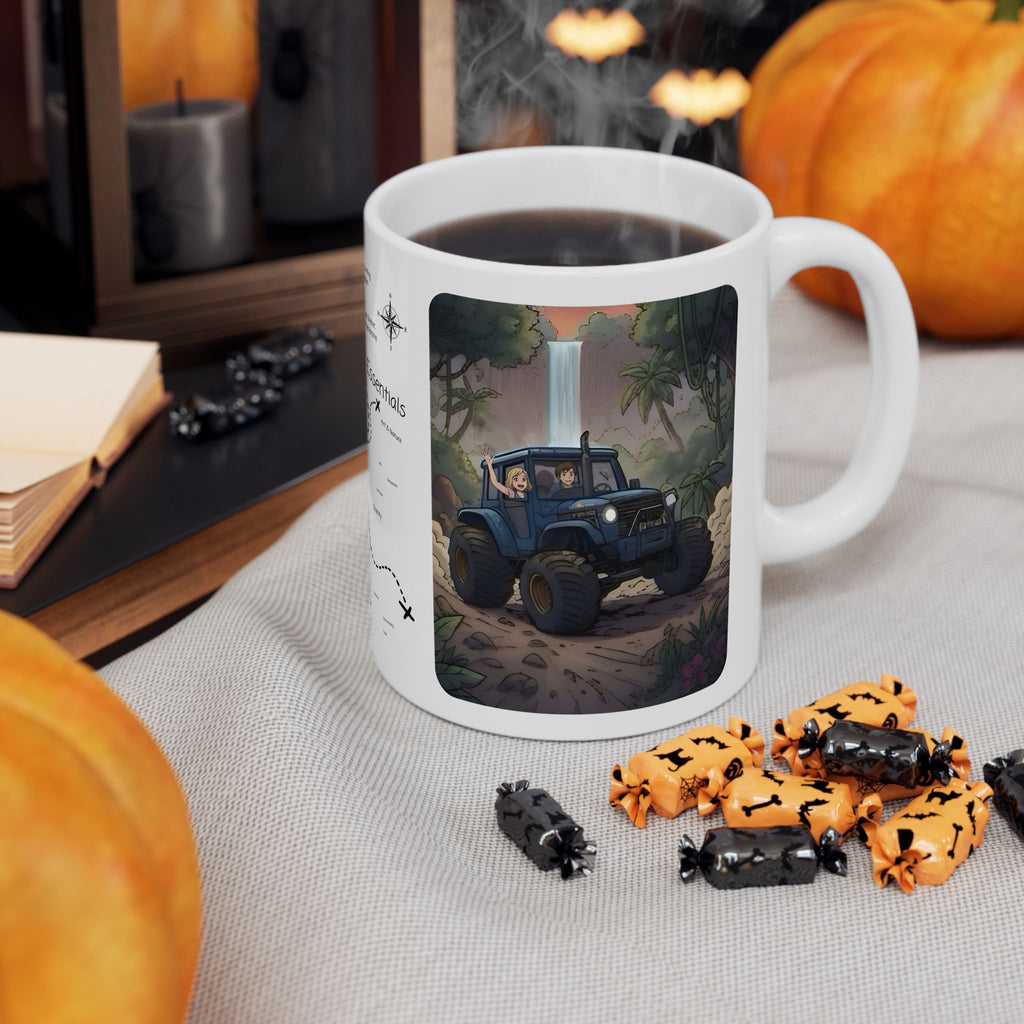 Adventure 4x4 Trucks #14, Farm Workers On The Go White Ceramic Mug — Find Your Path To The Essentials Cup (11oz & 15oz)