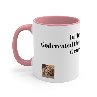 Bible Speaks Gen 1:1 Accent Mug, 11oz