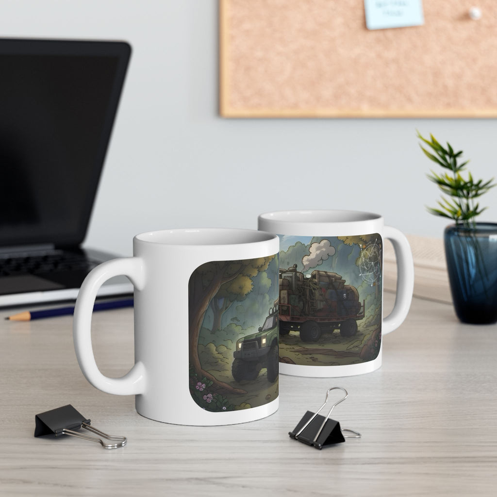 Adventure Trucks #2, Black Ops Squad White Ceramic Mug — Find Your Path To The Essentials Cup (11oz & 15oz)
