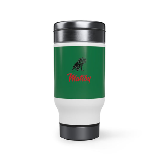 Green Stainless Steel Travel Mug with Handle, 14oz