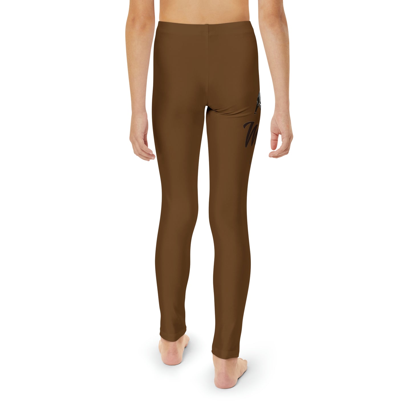 Youth Brown Full-Length Leggings (AOP)