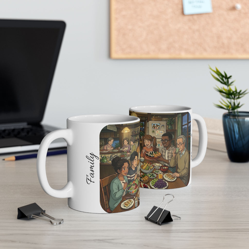 Family & Friends #3 Forever White Ceramic Mug — Cozy Feast Cup (11oz/15oz)