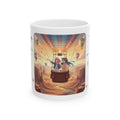 Joyful Friendship Landscape, Colorful Balloon Adventure White Ceramic Mug — True Wealth, Adventure, & Creativity Cup (11oz/15oz)