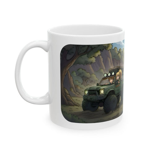 Adventure 4x4 Trucks #36, Anime Indie Game Developers On The Move White Ceramic Mug — Find Your Path To The Essentials Cup (11oz & 15oz)