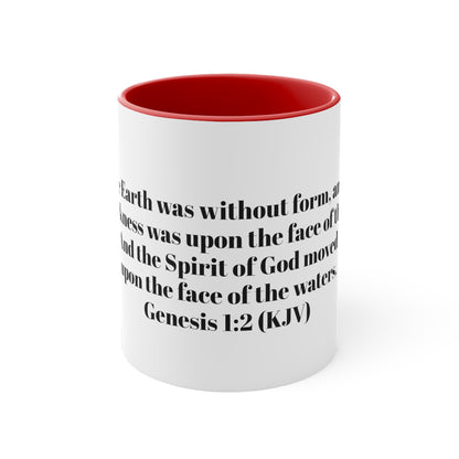 Bible Speaks Gen 1:2 Accent Mug, 11oz