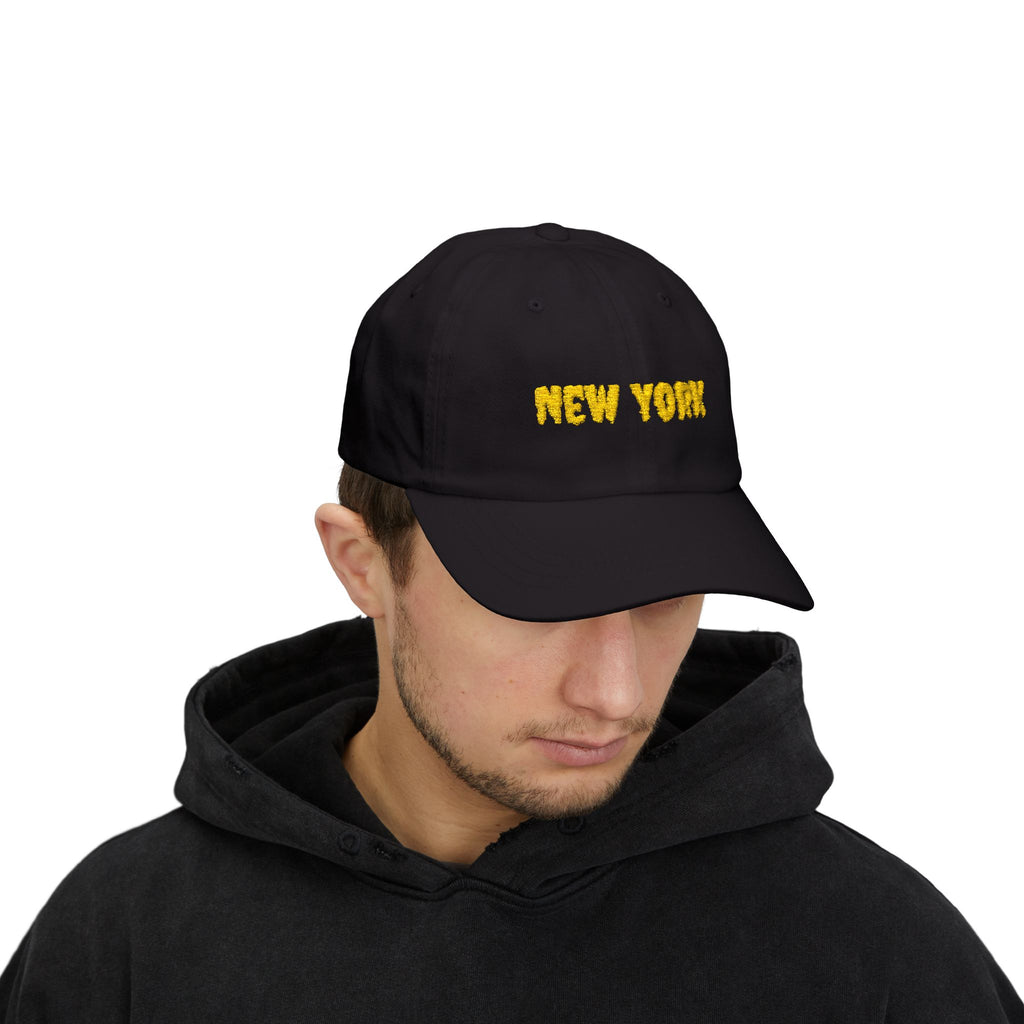 New York United States of America Gold Embroidered Classic Dad Cap | NY 11th USA Baseball Hat