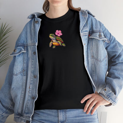 Turtle Flower Unisex Heavy Cotton Tee