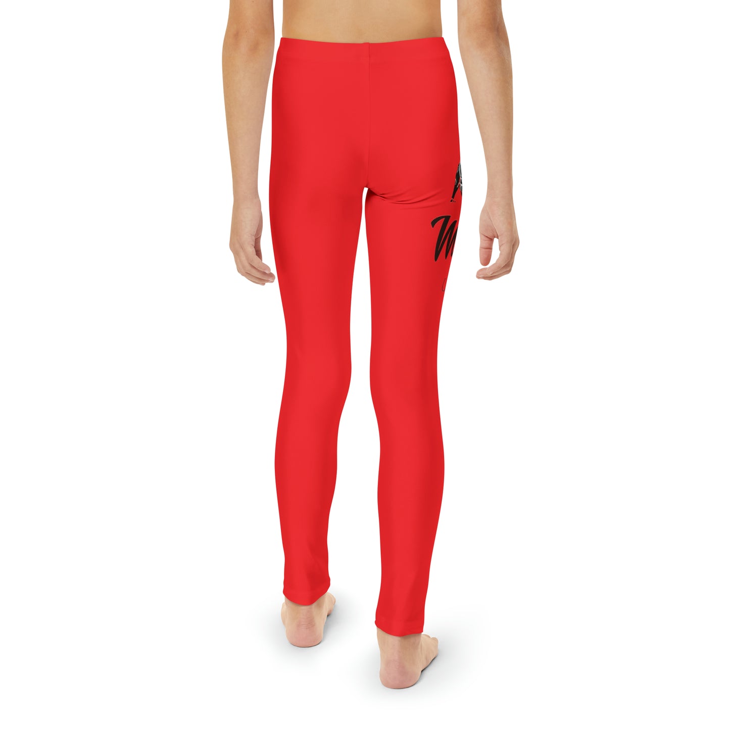 Youth Red Full-Length Leggings (AOP)