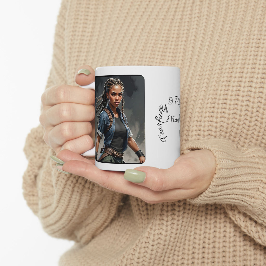 Gentle Woman of Valor #8 White Ceramic Mug - Fearfully & Wonderfully Made Tribute Cup (11oz/15oz)