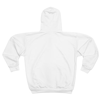 Matiby White Unisex Zip Hoodie (AOP)