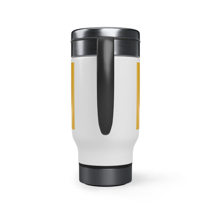 Yellow Stainless Steel Travel Mug with Handle, 14oz