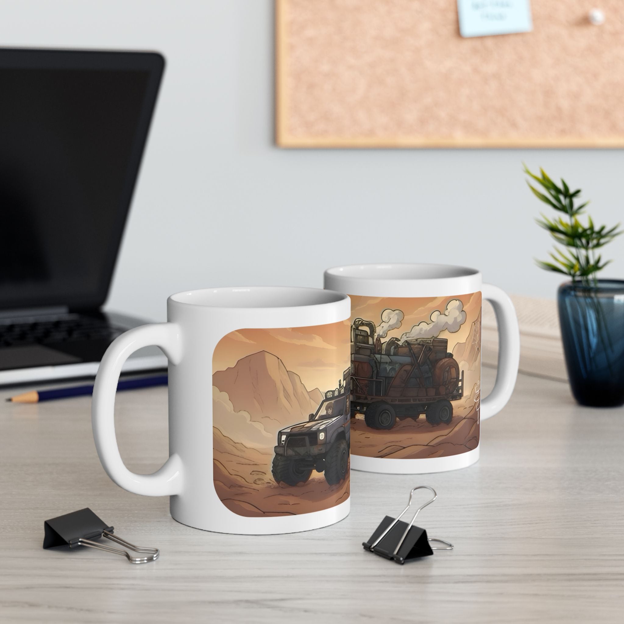 Adventure 4x4 Trucks #37, Rugged Utilitarians On The Move White Ceramic Mug — Find Your Path To The Essentials Cup (11oz & 15oz)