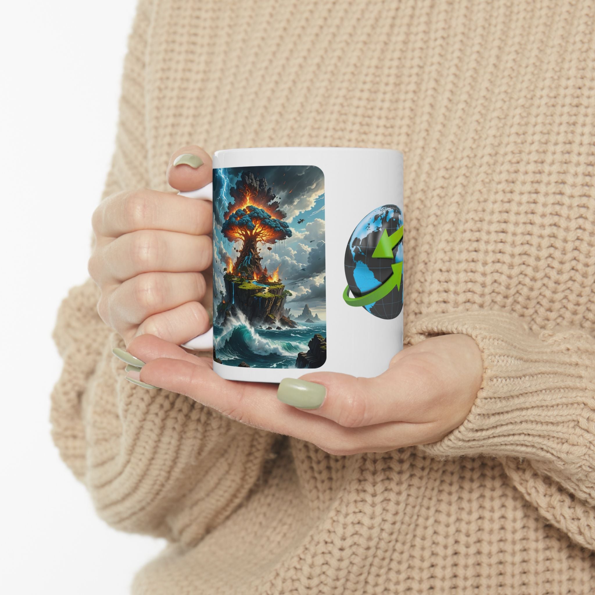 Contrast & Perspective #8 White Ceramic Mug — Time & Chance Daily Cup (11oz, 15oz)