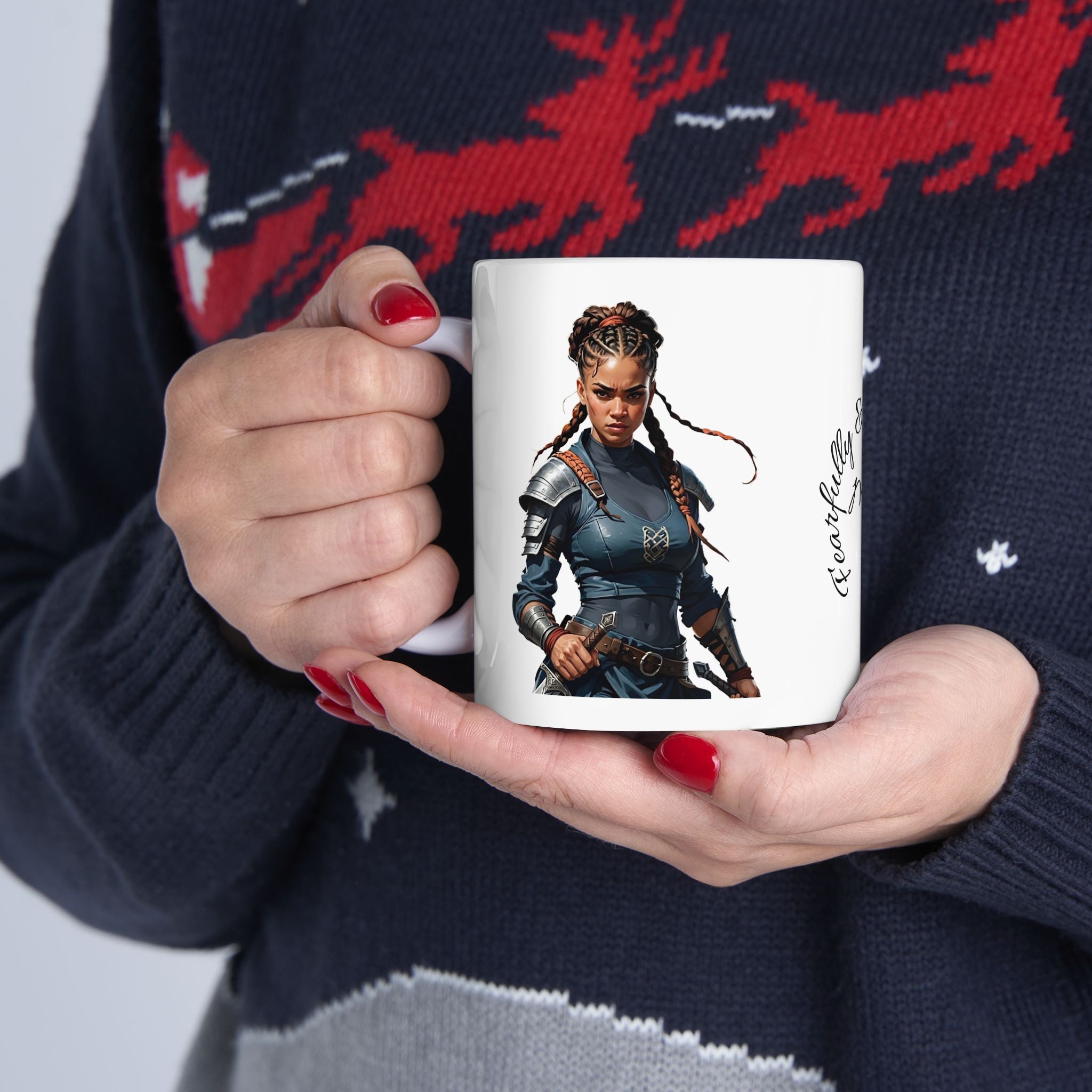 Gentle Woman of Valor #22 White Ceramic Mug - Fearfully & Wonderfully Made Tribute Cup (11oz/15oz)