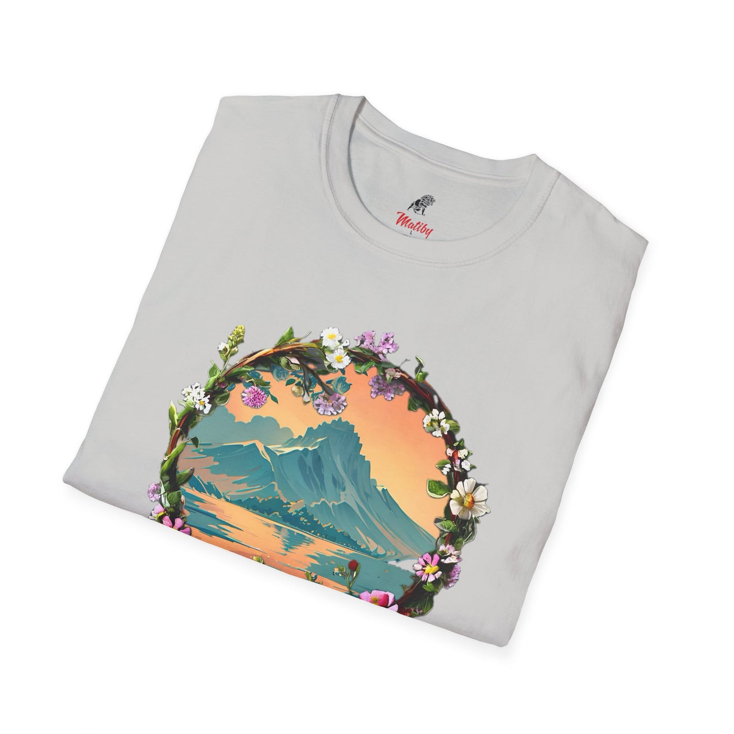 Japanese Blue Rose Landscape Unisex Softstyle T-Shirt