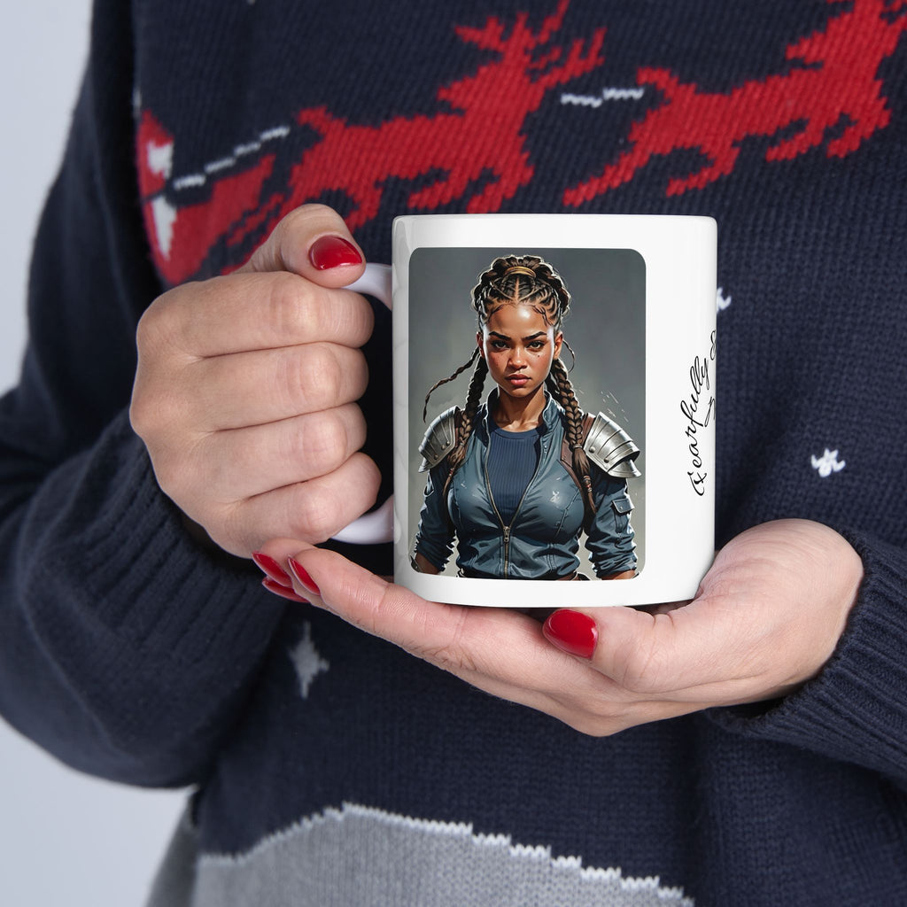 Gentle Woman of Valor #26 White Ceramic Mug - Fearfully & Wonderfully Made Tribute Cup (11oz/15oz)