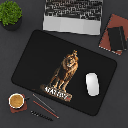 Matiby Lion Desk Mat, Black