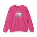 Circular Crewneck Bullet Train Sweatshirt — Vintage Locomotive Over The Metro Sweater