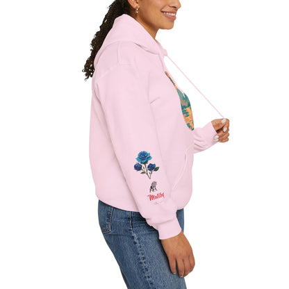 Japanese Blue Roses Landscape Unisex Heavy Blend™ Hooded Sweatshirt