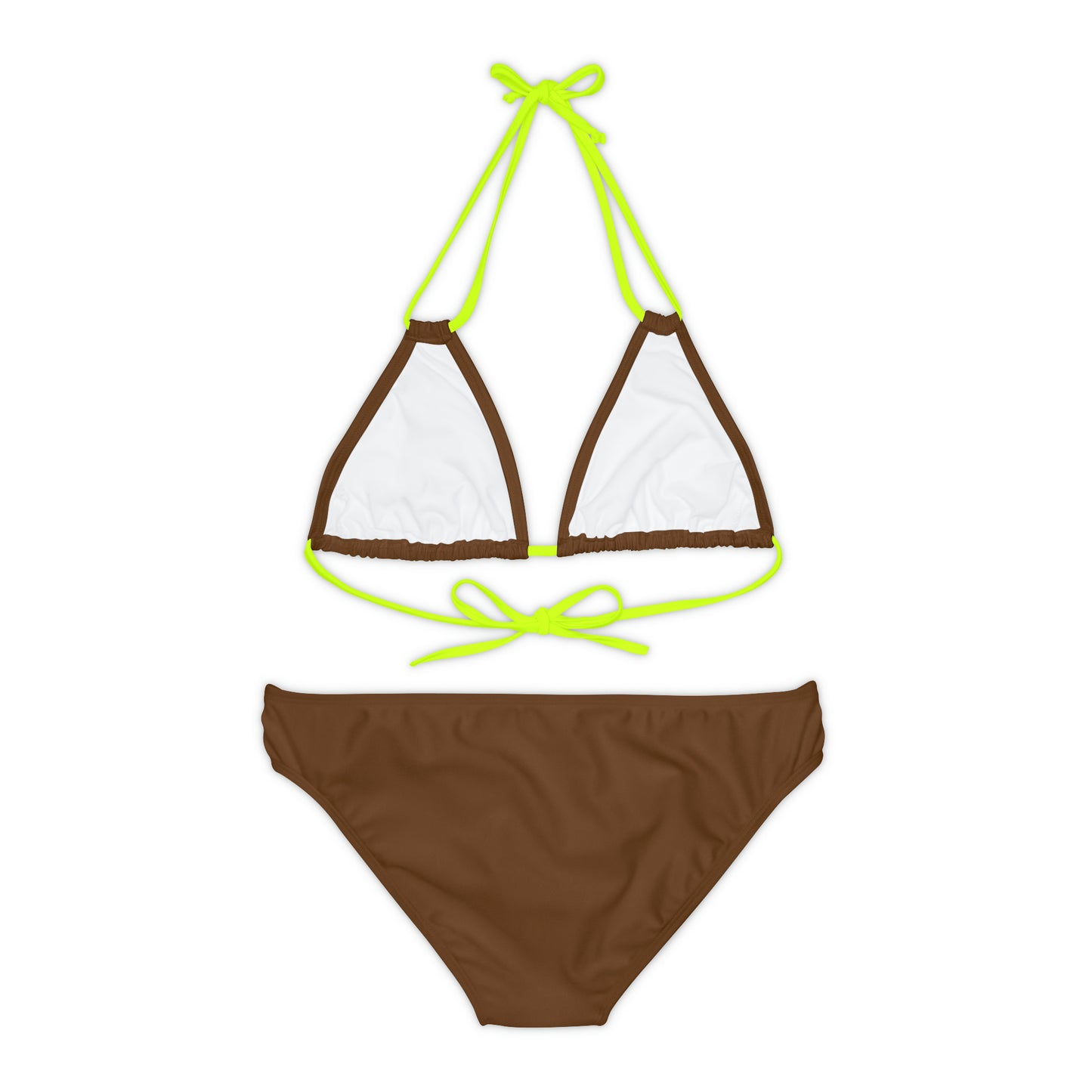 Brown Strappy Bikini Set (AOP)