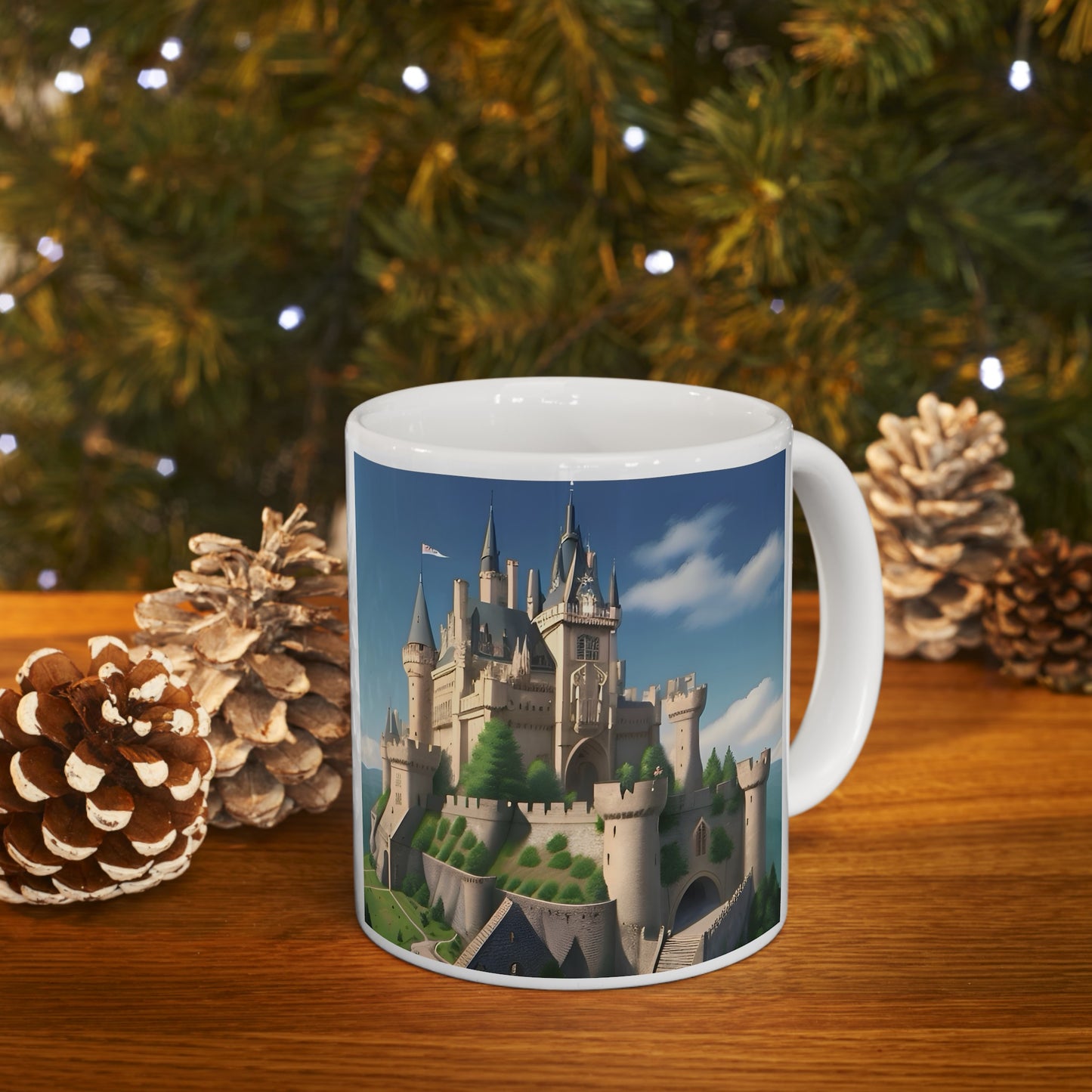 Artzy Castle Ceramic Mug, 11oz