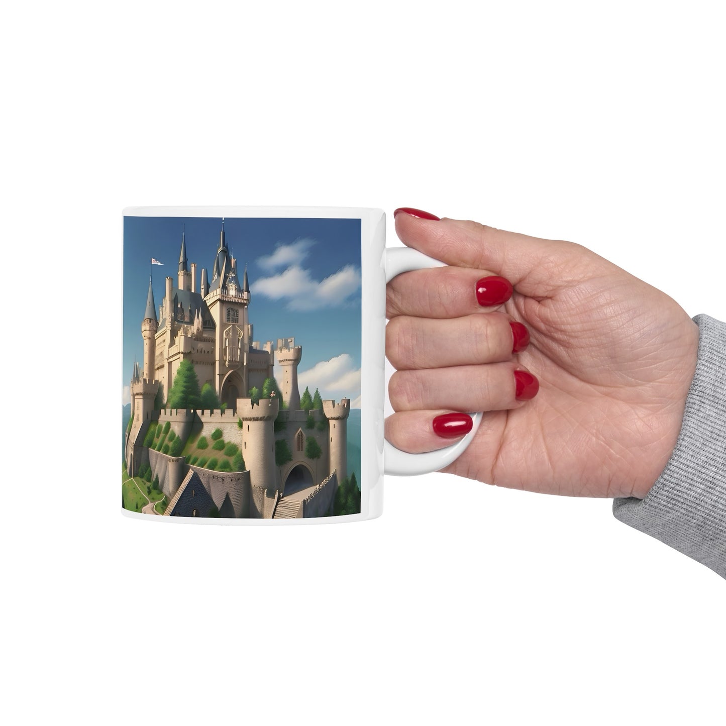 Artzy Castle Ceramic Mug, 11oz