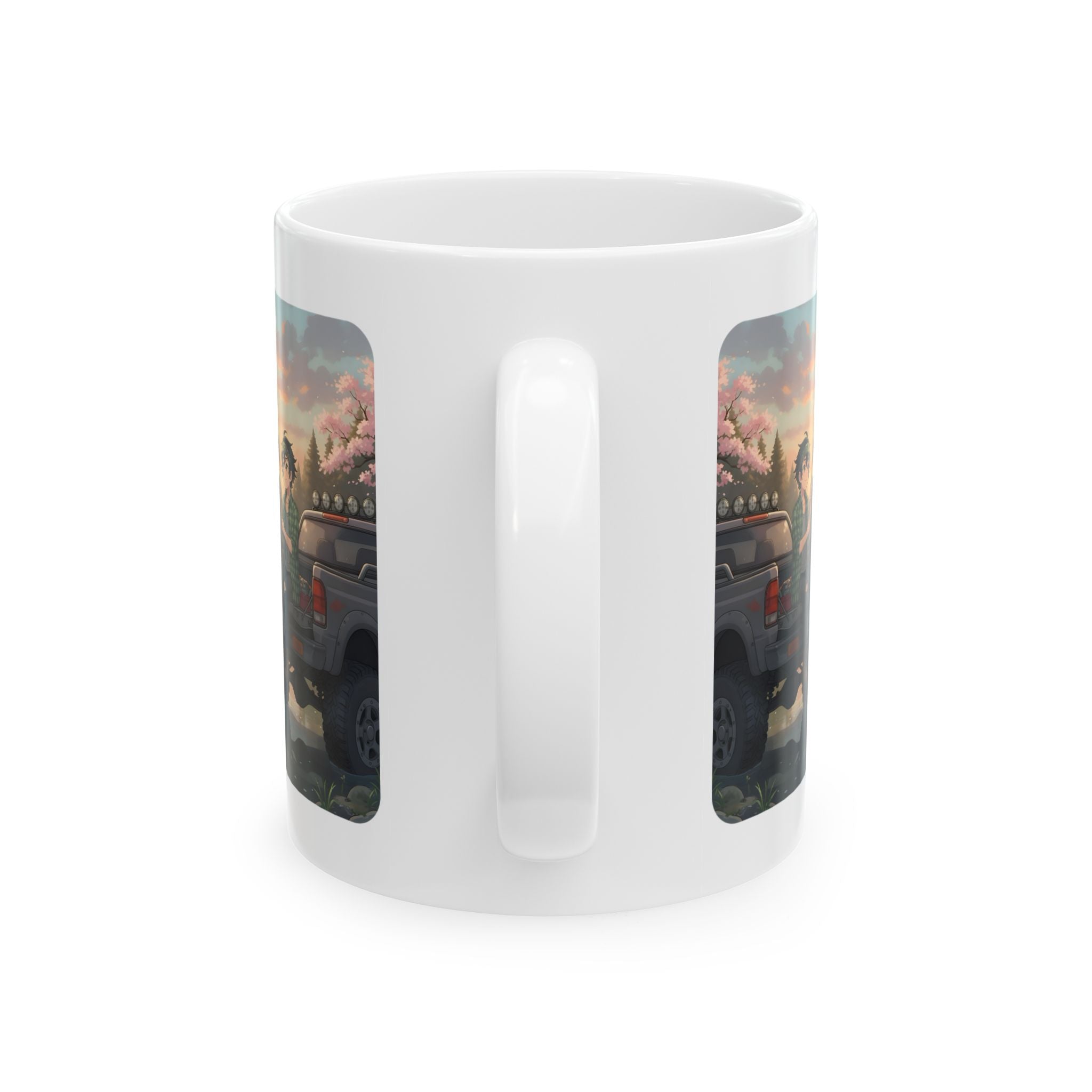 Best Friends Sunset Camping White Ceramic Mug — Brothers Lake & Rod Outdoor Adventure Cup (11oz, 15oz)