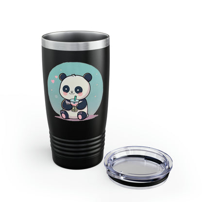 Artzy Panda With Boba Ringneck Tumbler, 20oz