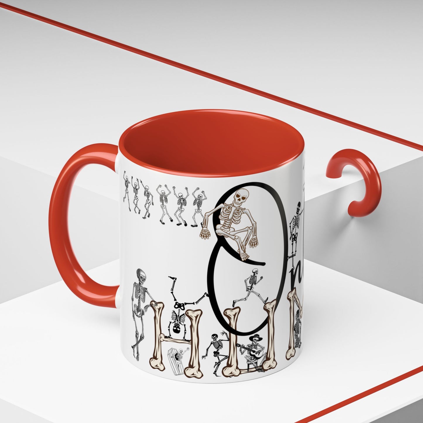 Only Human Accent Skeletons Life Mug for All Occasions (11, 15oz), Seasons Greetings Holiday Mug, For Him, For Her, Family and Friends Mug