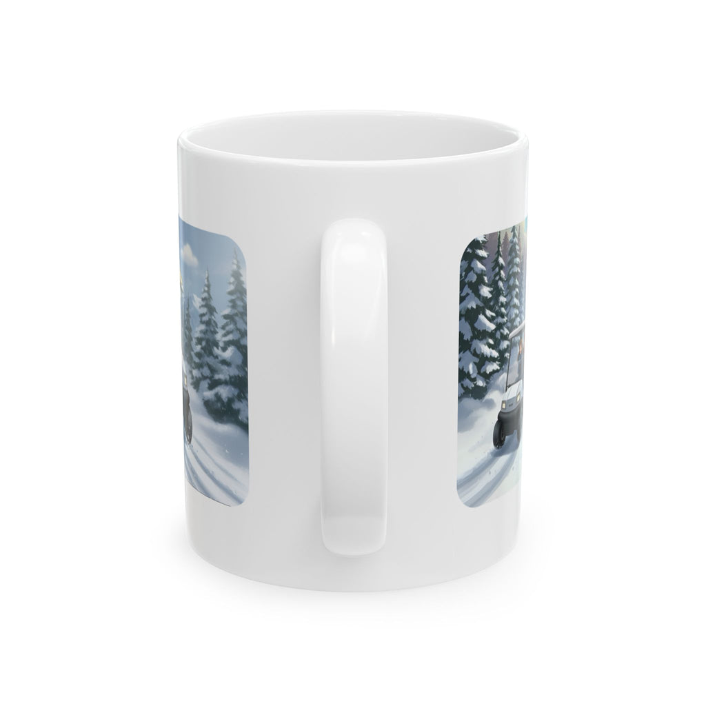 Anime Golf Cart Winter Racing Adventures #2 White Ceramic Mug — Find Your Path To The Essentials Cup (11oz & 15oz)